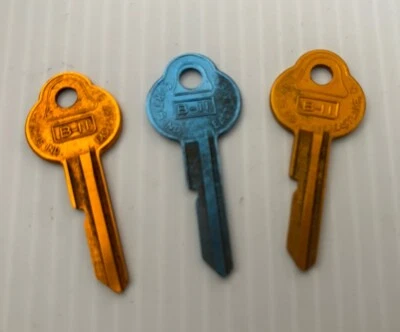 B-11   Key Blanks  Curtis Anodized Aluminum  B11   set of 3 - Image 1 of 2