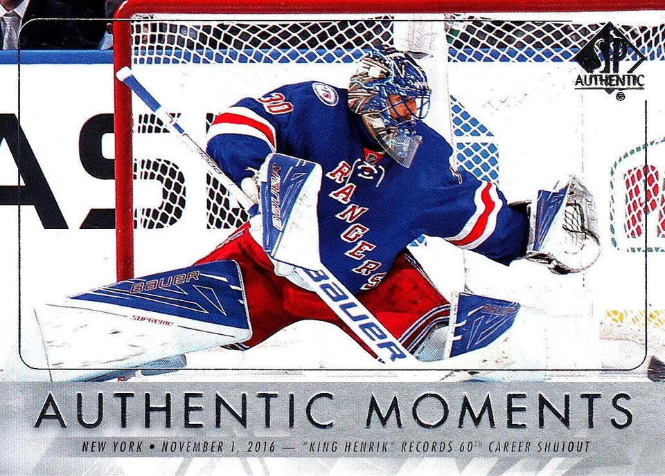 016-17 SP Authentic Authentic Moments #107 Henrik Lundqvist Rangers - Image 1 of 1