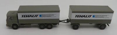 WIKING Ho 1/87 Camion Man Diesel Valigia Lastzug Rimorchio Tehalit #27471 Usato - Immagine 1 di 4