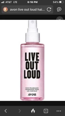 Fragancia para cabello ruidoso Avon Live Out Foto 1 de 4