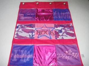 HANGING WALL STORAGE WITH NINE POCKETS - PINK/PURPLE - Picture 1 of 1