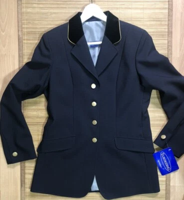 EURORIDING Turnierjacket Damen dunkelblau gold Samt 80 40 lang NEU% UVP69€ - Bild 1 von 4