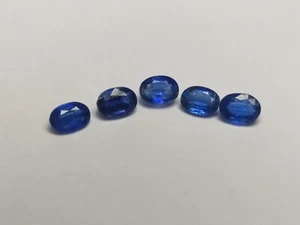 Blue Kyanite 7x5mm Oval Faceted Lot – 5 Pcs, 5.4ct Total Weight, High Grade - Picture 1 of 5