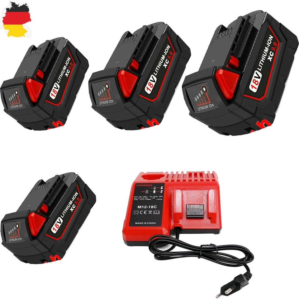 MARKENLOS 48-11-1852 Für Li-ion milwaukee m18 akku 5ah ladegerät 3ah 48-11-1865 48-11-1862