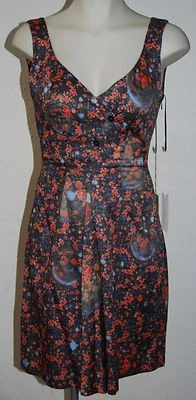 CACHAREL Precioso Vestido de Algodón Sin Mangas Doble Cuello en V Talla 4 $495 Nuevo con Etiquetas Foto 1 de 4