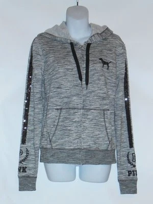 Victoria's Secret Rosa Edición Limitada Bling Lentejuelas Ombre Terry Sudadera con Capucha S Foto 1 de 3