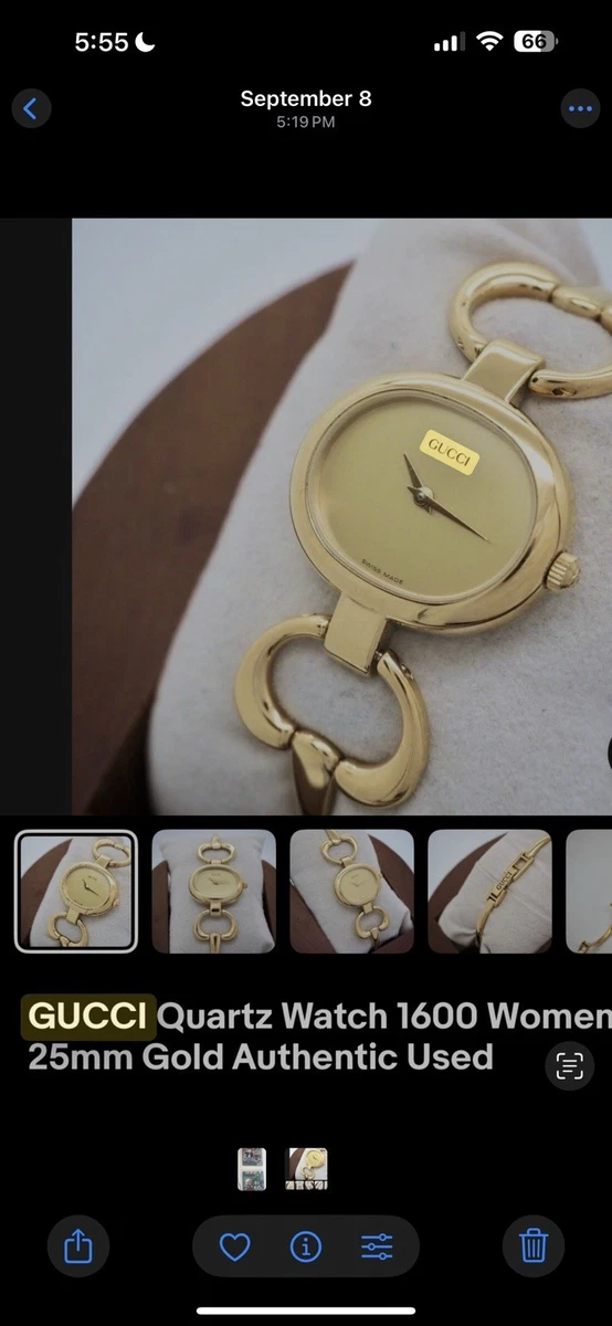Gucci 1600 Women's Watch Gold Vintage Wrist 16cm for sale online