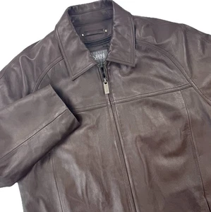 Wilsons Leather Men’s Brown Jacket Large Zip Front Thinsulate Quilted Lined Coat - Picture 1 of 12