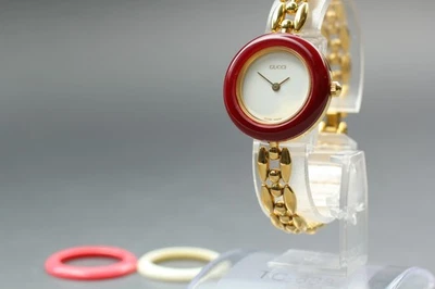 [Near MINT] GUCCI 11/12.2 Change Bezel Dial 3 colors Women's Watch Quartz Gold - Image 1 of 4