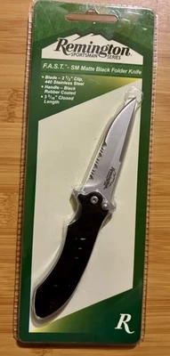 Navaja de Bolsillo Plegable EDC Remington Sportsman Negra RÁPIDA Bloqueo de Acción NUEVA 440 S Foto 1 de 4