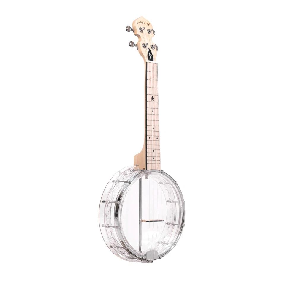 Gold Tone Little Gem Diamond See-Through Banjo-Ukuleles with Bag RARE - Image 1 of 4