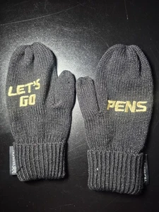 Let's Go Pens Game Giveaway Mittens Black - Picture 1 of 5