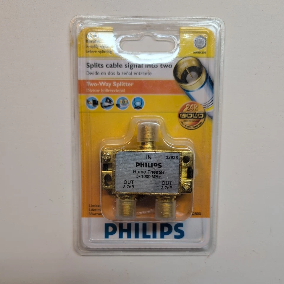 Phillips Home Theater Two Way Splitter (M62800) 24K Gold Plated Connectors *NEW* - Image 1 of 1