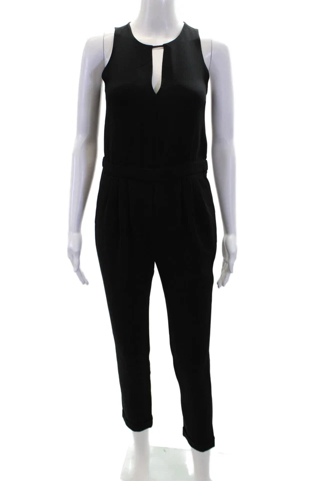 Mono Rag & Bone para mujer sin mangas corte en V plisado cónico negro talla 00 Foto 1 de 4