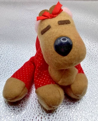 Vgt.Hallmark Ramona Reindeer Plush 1987 Rodney & Friends Red Polka Dot 4.5" c21 - Image 1 of 3
