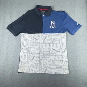 Nautica Navtech Polo Shirt Mens XXL Blue Classic N-83 Pieced Performance - Picture 1 of 4