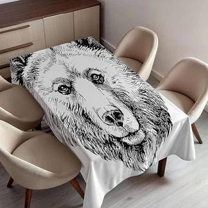 Ambesonne Animal Tablecloth, Grizzly Bear Rectangular Table Cover, 60"x84" - Picture 1 of 5
