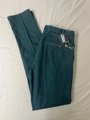 NWT Incotex Slowear Men's 52 US 33 Slim Fit Pattern 30 Wool Trousers Teal - Image 1 of 4