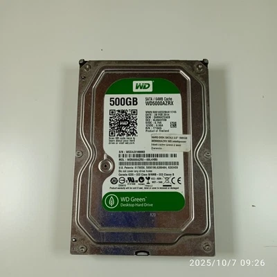 WD Green 500GB HDD 3.5" SATA III 64MB Cache WD5000AZRX – Usato testato - Immagine 1 di 4