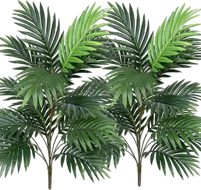 2 Pck Artificial Palm Tree Plants 30"Tall UV Resistant Tropical Areca Plant Faux - Image 1 of 4
