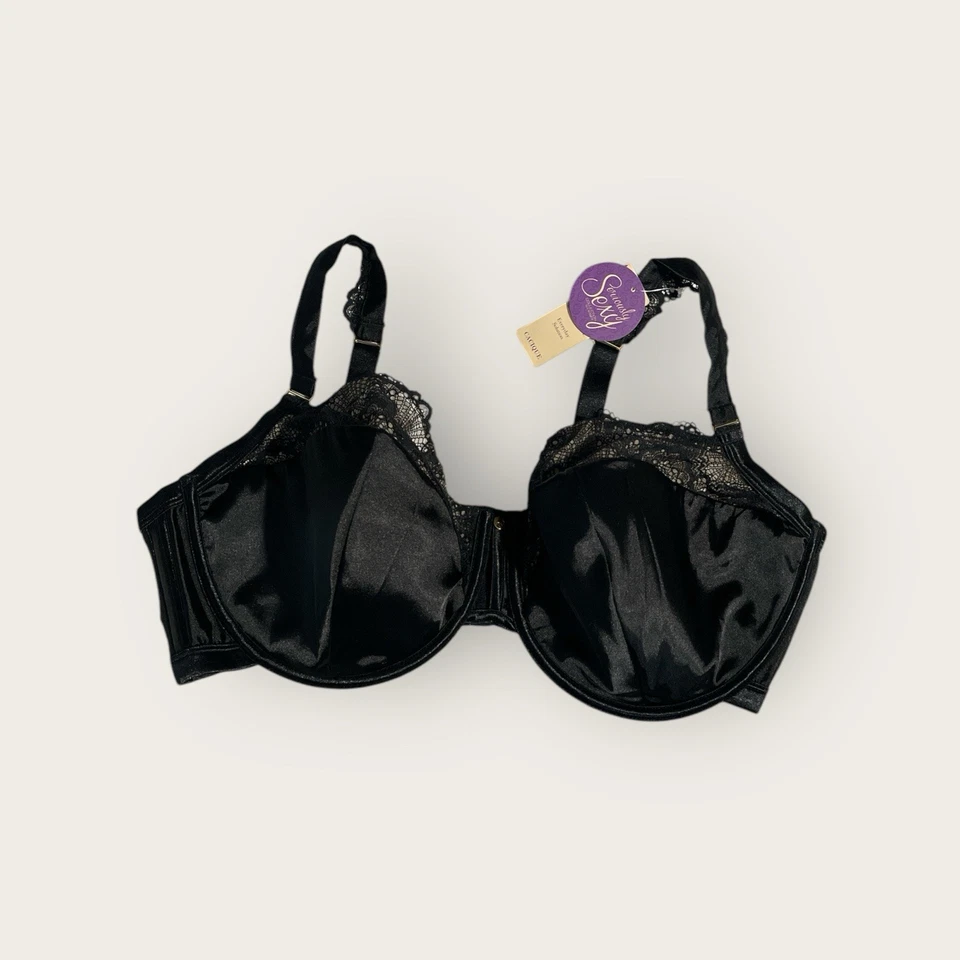 Sujetador Lane Bryant Cacique Seriously Sexy Balconette 42G Satén Encaje Recortado Foto 1 de 4