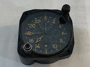 WWII Military Elgin 37500 National Watch Co Aircraft Clock 8-Day E-37500 - Picture 1 of 8