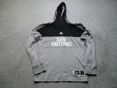 San Antonio Spurs Hoodie Pullover Mens Small Gray Black NBA Basketball Adidas - Image 1 of 4
