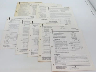 Texas Instruments Application Notes lot of 9 vintage technology reference sheets - Image 1 of 4