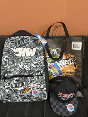 Paquete de mochila Hot Wheels | Gorra | Bolso de mano | 3 artículos Foto 1 de 4