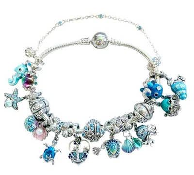 Disney Moments Sterling Silver Charm Bracelet W/charms And Safety Catch - Image 1 of 4