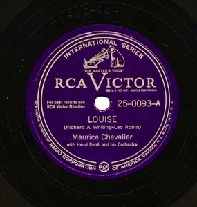MAURICE CHEVALIER on 1947 RCA Victor 25-0093 - Louise / Just a Bum - Picture 1 of 2