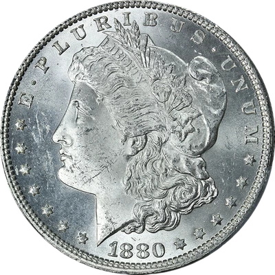 1880-P Morgan Silver Dollar PCGS MS64 Blast White Nice Strike - STOCK - Image 1 of 4