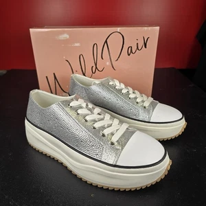 Wild Pair Women's US 12M High Five Silver Bling Sneakers #10014883000 - Picture 1 of 8