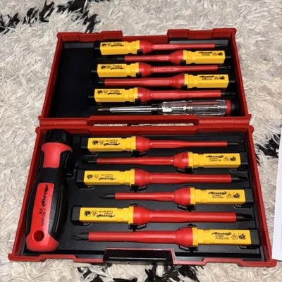 13pc Vde Insulated Interchangeable Screwdriver Phillips Flat Volt Tester CT3794 - Image 1 of 3