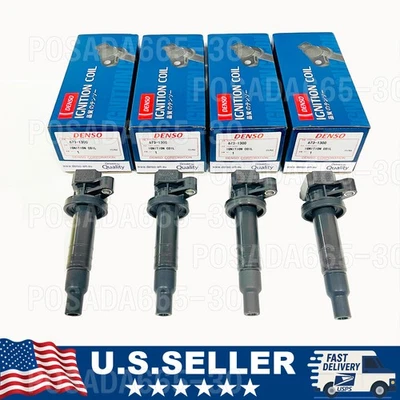 4X DENSO Ignition Coil For Toyota Corolla Celica Matrix 1.8 673-1300 90919-02239 - Image 1 of 4