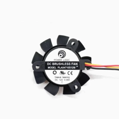For Power Logic PLA04710S12M graphics card cooling fan DC12V 0.09A 3-Pin 36mm - Image 1 of 3