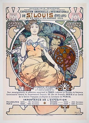 Alphonse Mucha : "International Exposition at St. Louis" (1904) — Fine Art Print