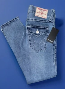 TRUE RELIGION GENO BIG T FLAP 70045 RELAXED SLIM JEANS 33 X 32 - Picture 1 of 3