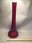 Vintage Retro Ruby Red Long Glass Vase