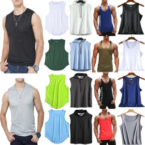 Mens Muscle Sleeveless Tank Top Tee Shirts Bodybuilding Sports Gym Casual Vest - Picture 1 of 40