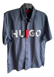 NWT HUGO BOSS EBOR 100% Cotton Short Sleeve Men's Shirt Size XXL - Picture 1 of 10