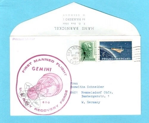 GEMINI 3 - Prime Recovery Ship  USS Intrepid CVS-11 -  March 23, 1965 - Image 1 of 1