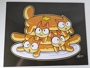 Vtg '90's Funny Diana Sprinkle Print/Pile of "Pancake Cats" w/Mouse Butter/MINT! - Picture 1 of 6