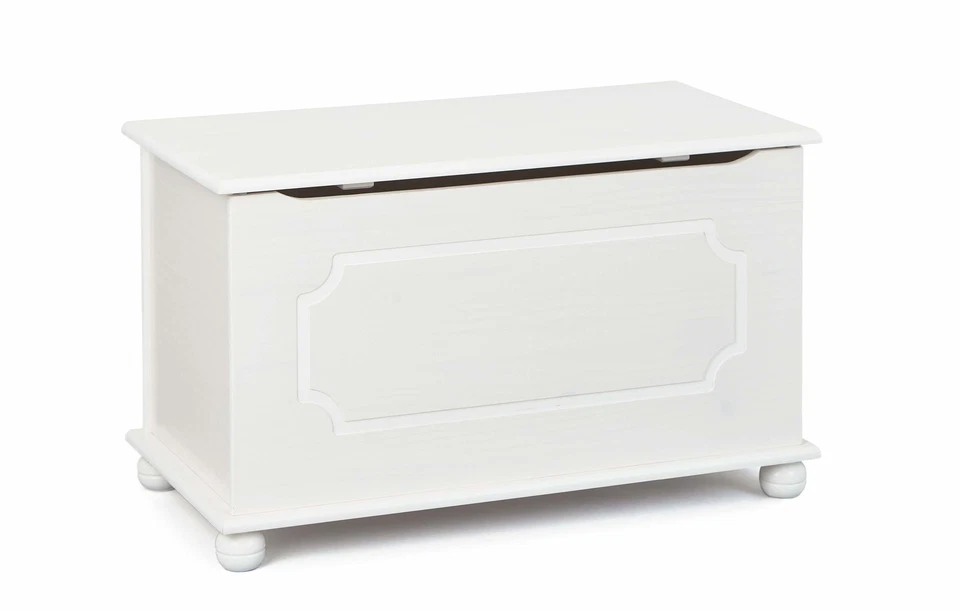 Inter Link Massivholztruhe Truhe Kiste Massivholz WEISS