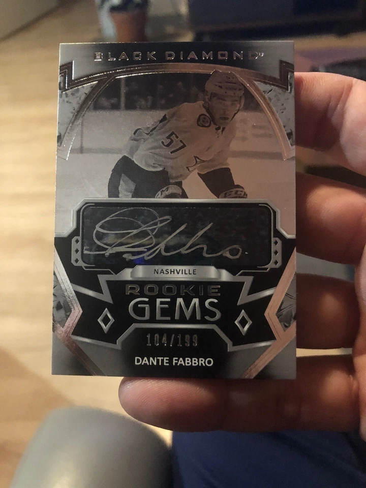 2019-20 Upper Deck Black Diamond Rookie Gems Autograph DANTE FABBRO Auto 104/199 - Image 1 of 2