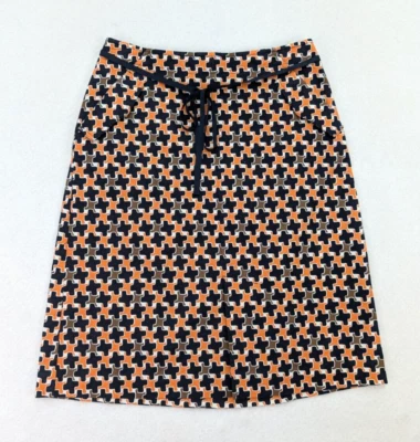 Falda lápiz Talbots para mujer línea A talla 2 bolsillos con estampado naranja Foto 1 de 4