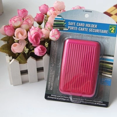 Portatarjetas de crédito de identificación comercial de metal impermeable billetera de aluminio estuche RFID bolsillo Foto 1 de 4