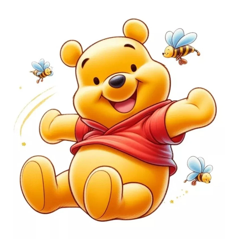 Winnie The Pooh 3,5 pulgadas dibujos animados oso calcomanía parachoques fondo blanco  Foto 1 de 1