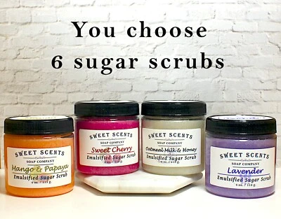 6 Pack of Sugar Scrubs - You Pick - Exfoliating Scrub / Body Scrub / Bath Scrub  - Image 1 of 4