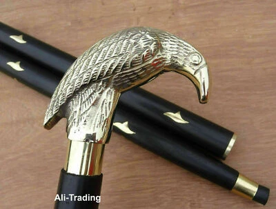 Bastón Modelo Loro Náutico Vintage Antiguo Diseño Bastón Madera Negro Nuevo Foto 1 de 4